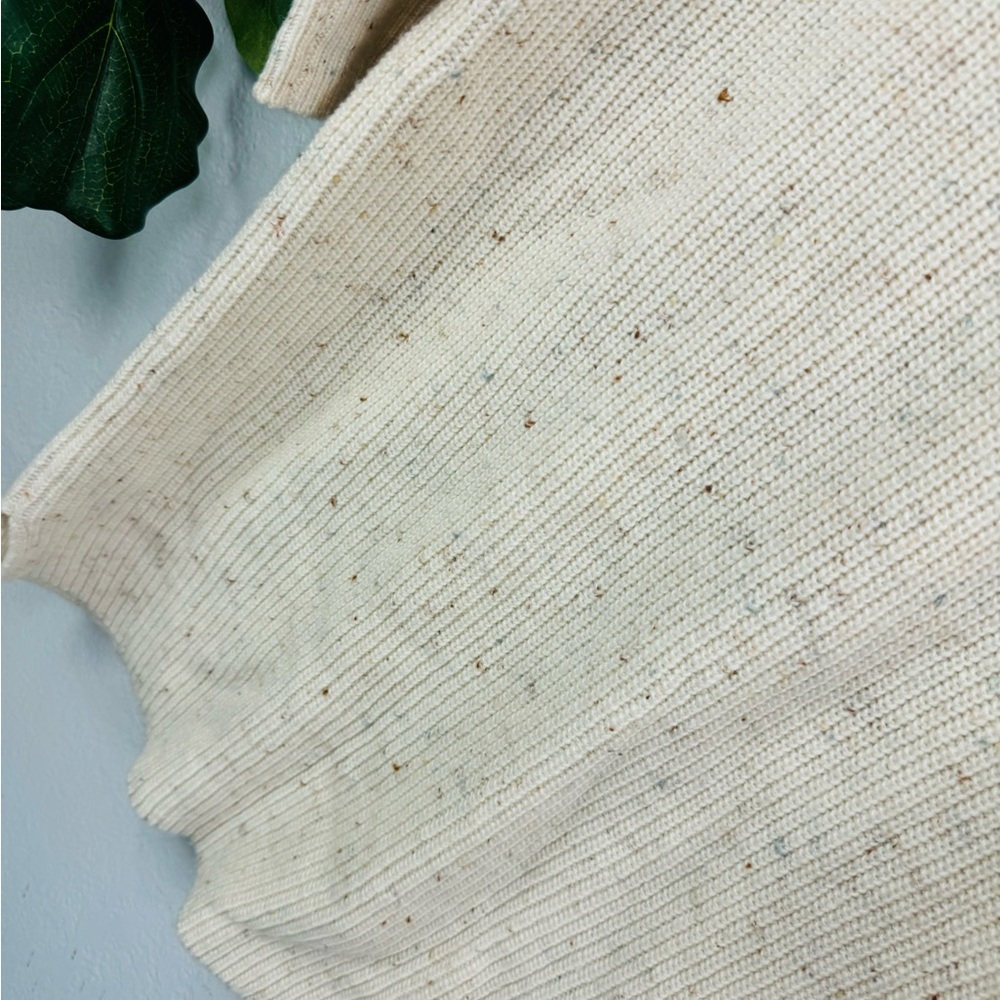 Madewell Cream Curved Hem Ribbed Knit Sweater Dress Size Small - Picture 3 of 7